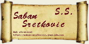 Šaban Sretković vizit kartica